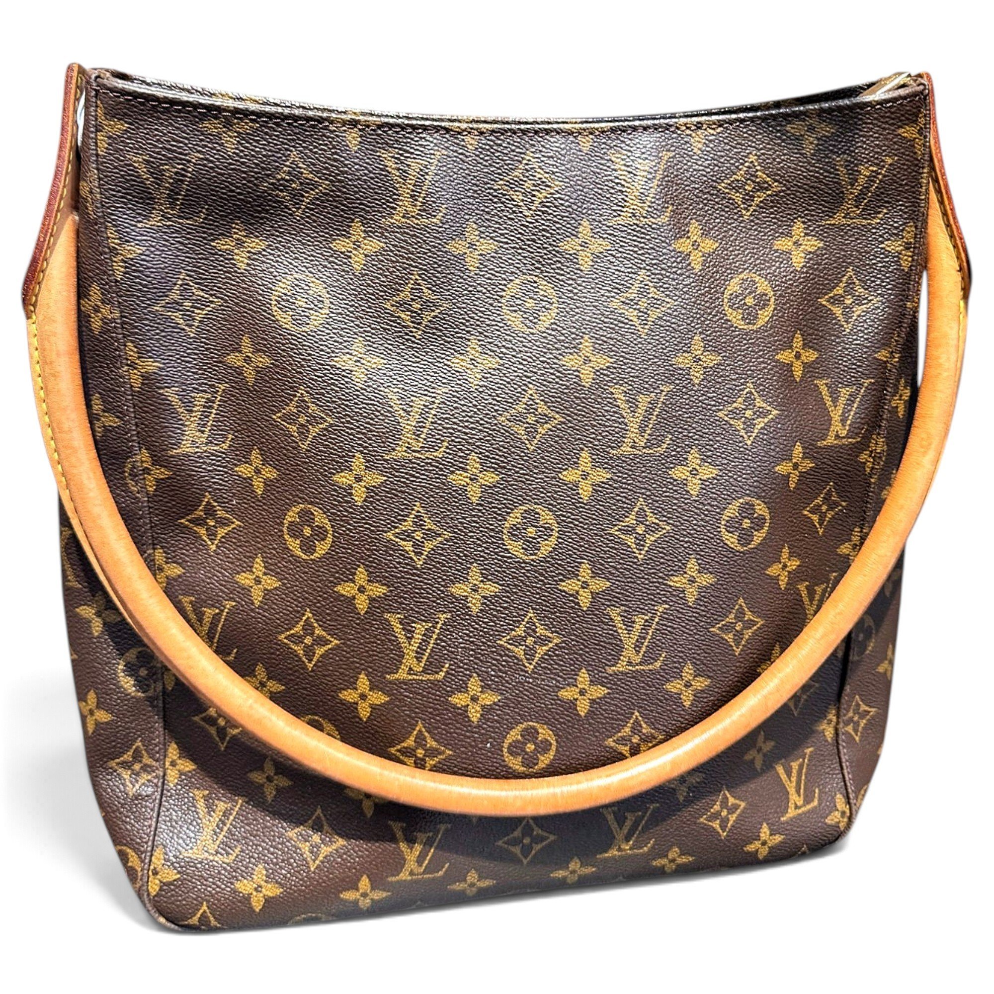 Looping leather handbag