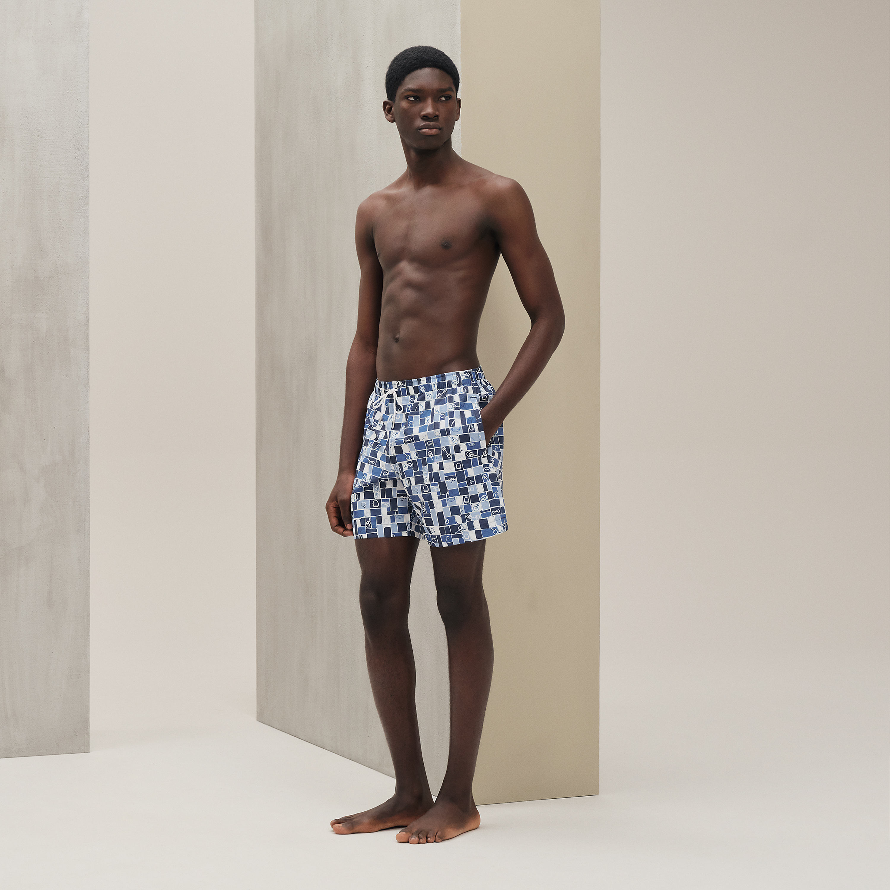"Mosaique Equestre" swim trunks