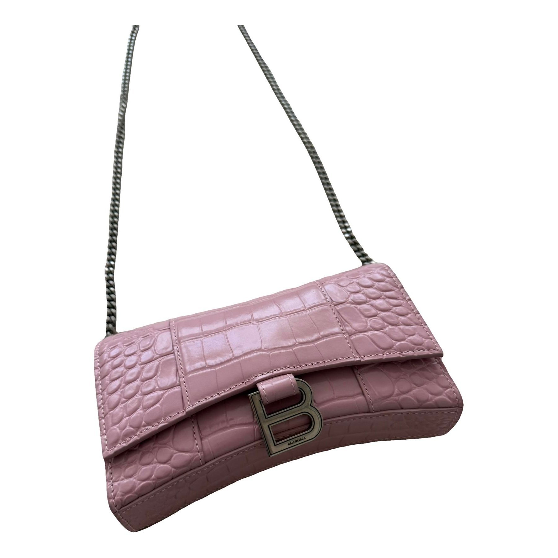 Hourglass leather crossbody bag