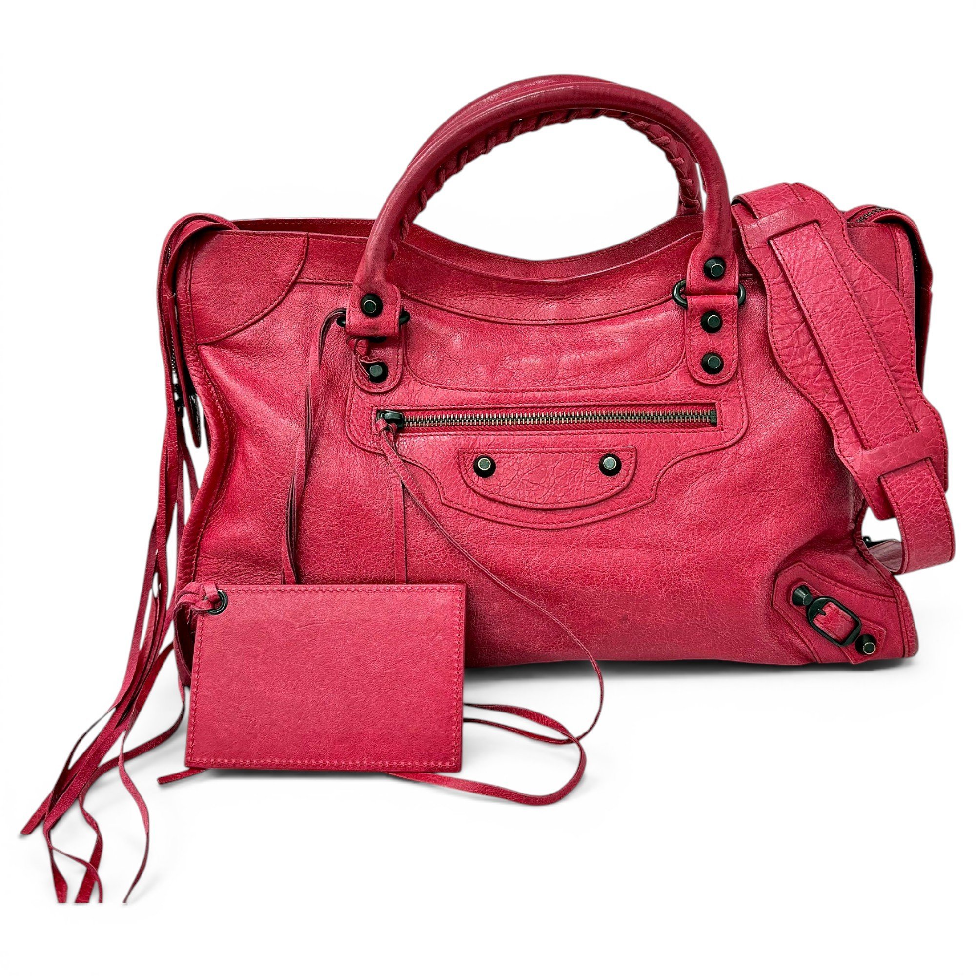 City leather handbag