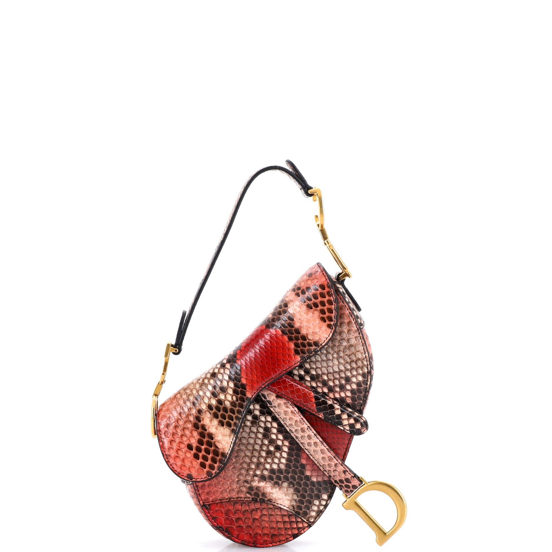 Saddle Handbag Python Mini