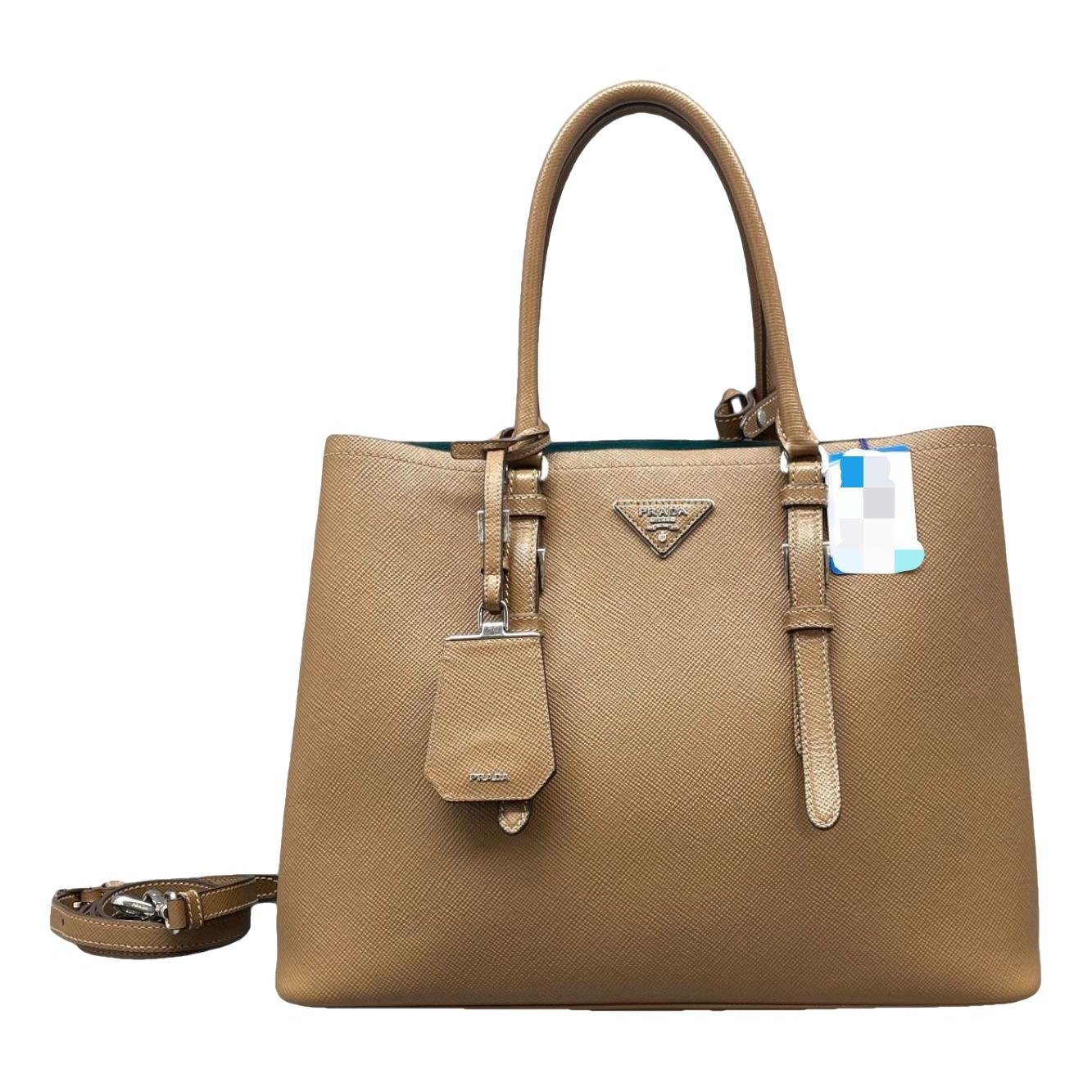 Double leather handbag