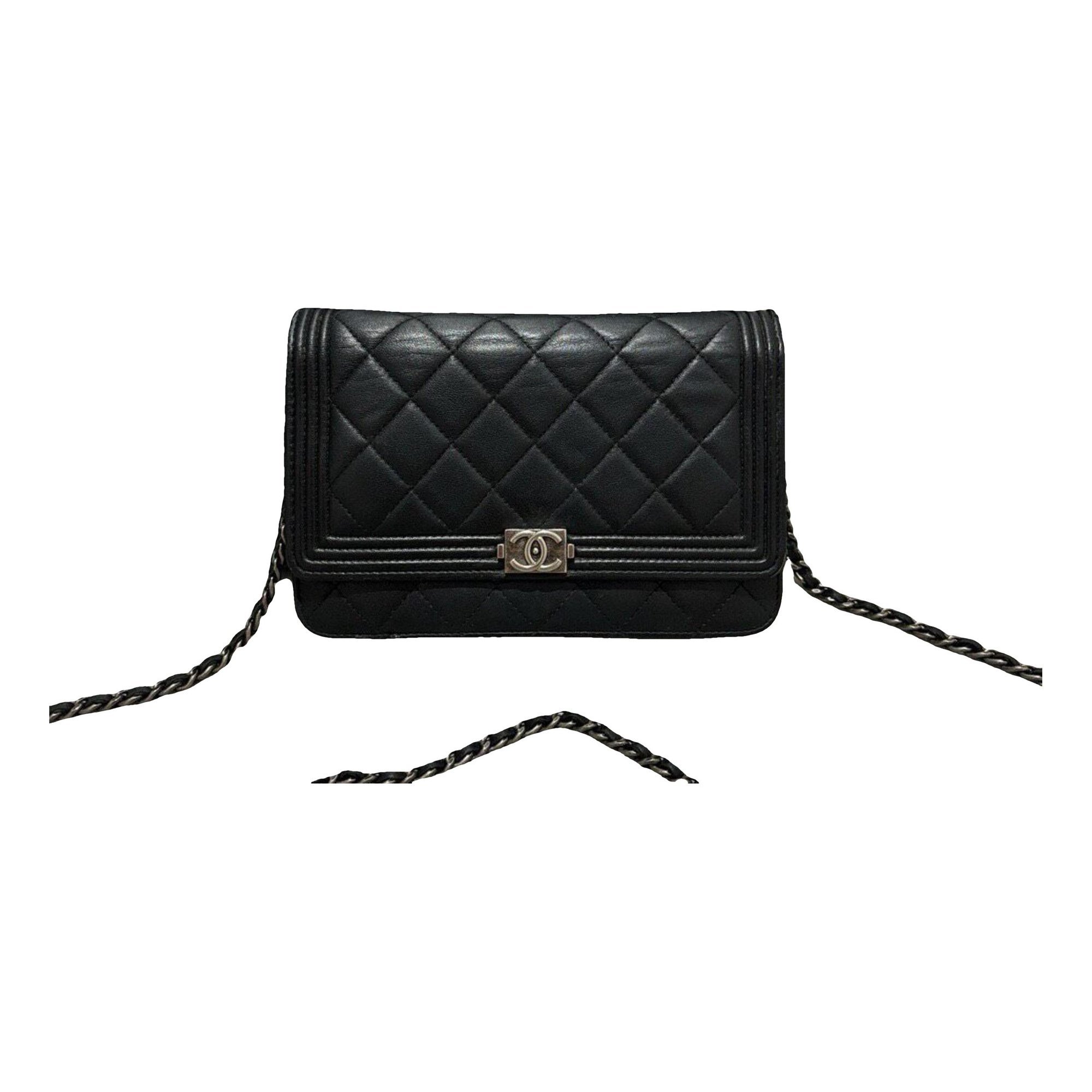Wallet On Chain Boy Half Flap leather crossbody bag