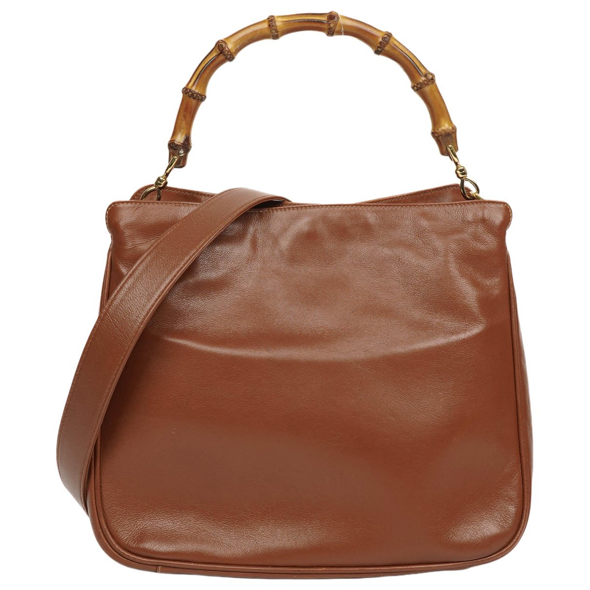 Bamboo Top Handle leather handbag