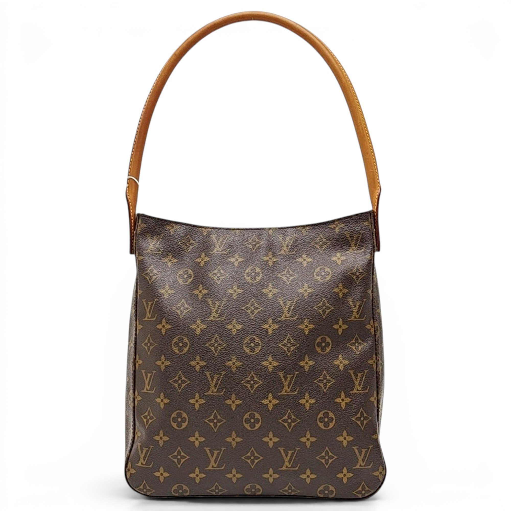 Looping leather handbag