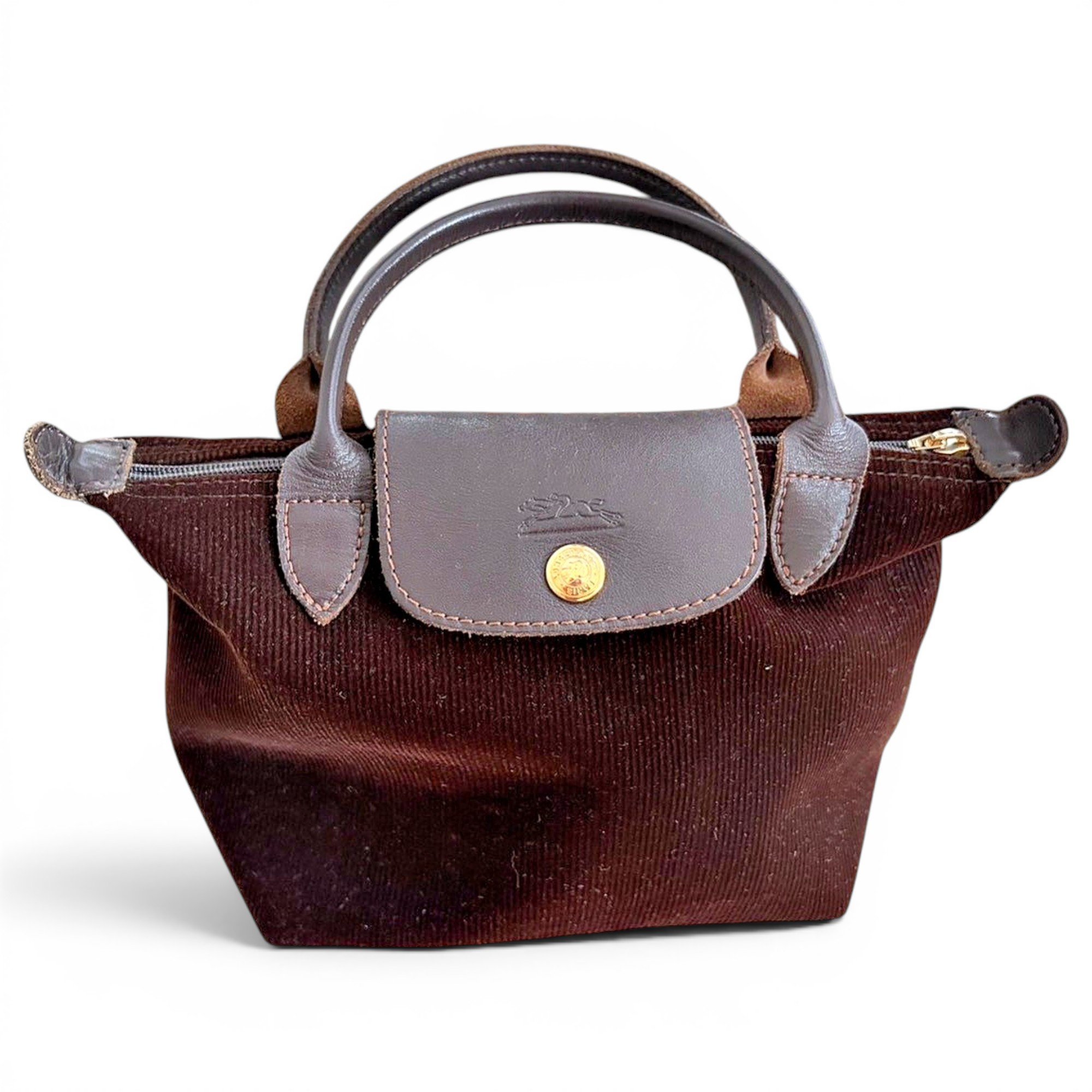 Pliage velvet mini bag