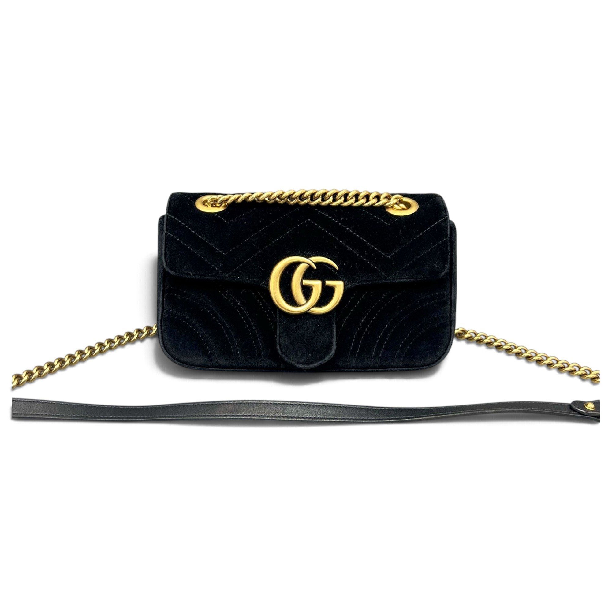 GG Marmont Flap velvet handbag