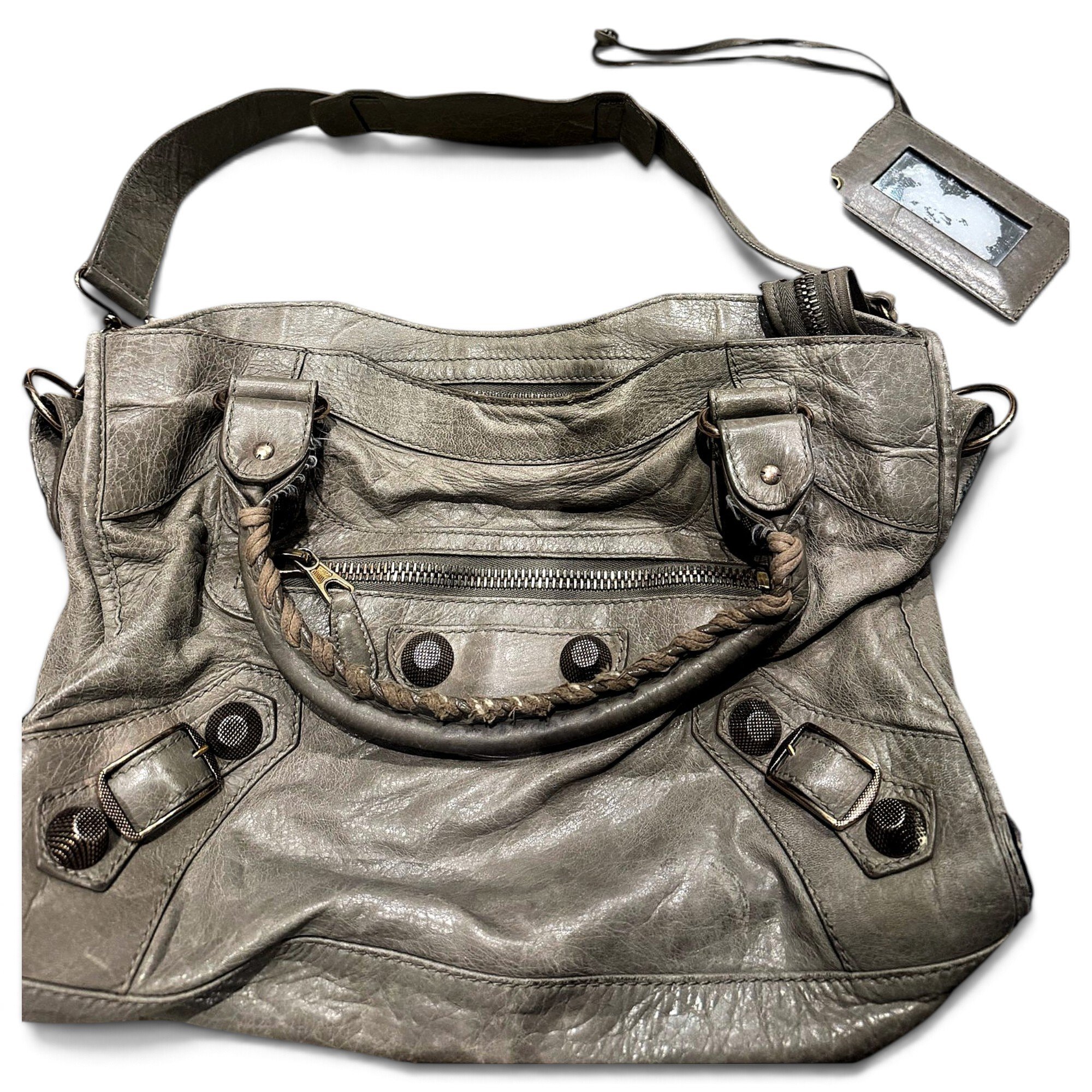 City leather handbag