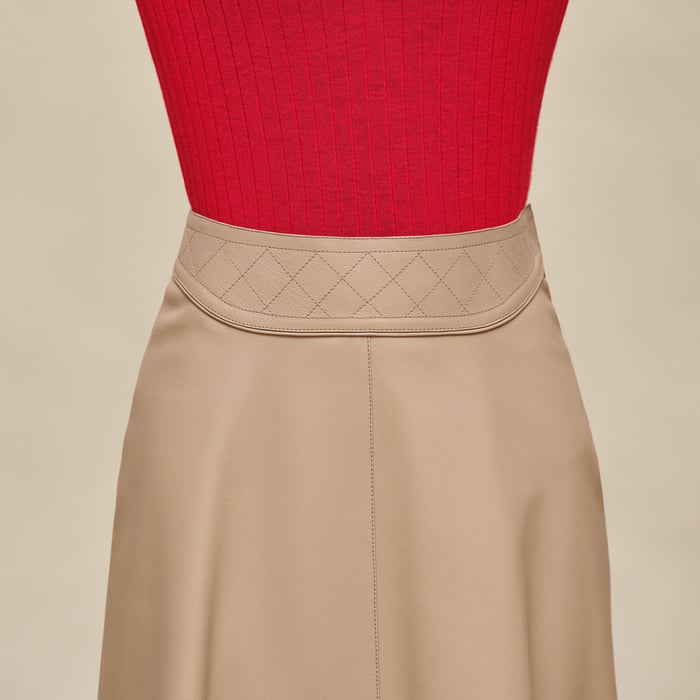 Beige Cajou Flared Skirt