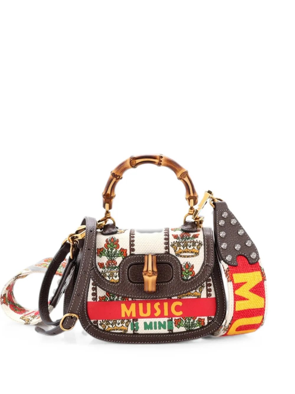 Bamboo 1947 Top Handle Bag Limited Edition 100 Centennial Printed Canvas Mini crossbody bag
