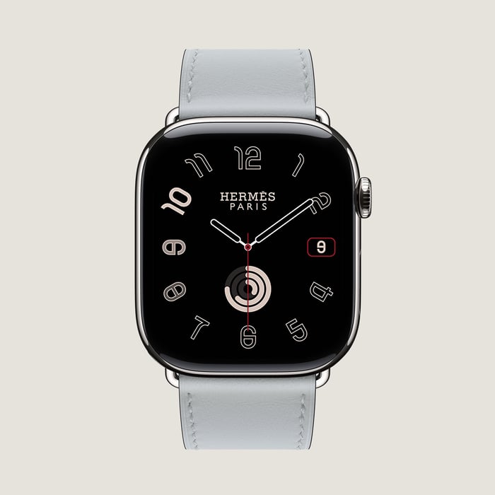 Bleu Glacier Band Apple Watch Hermès Single Tour 46 MM