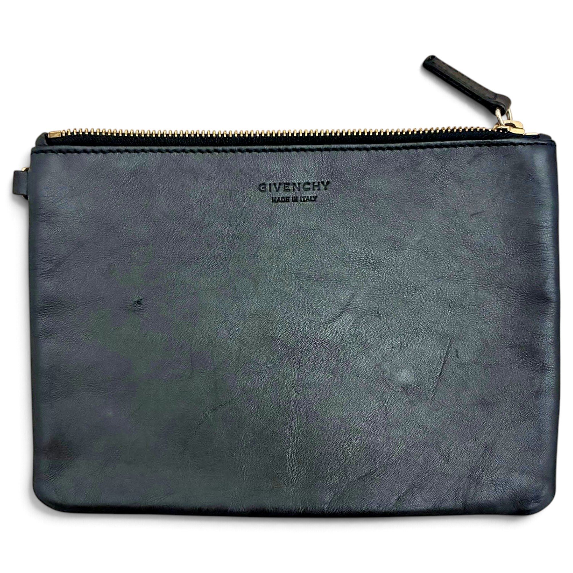 Leather clutch bag