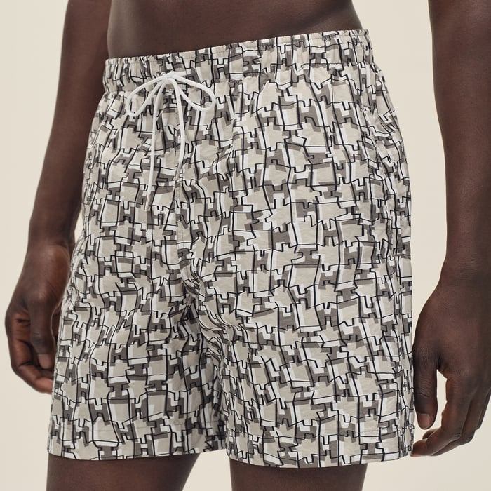 Gris Éléphant "H Cut Remix" Swim Trunks