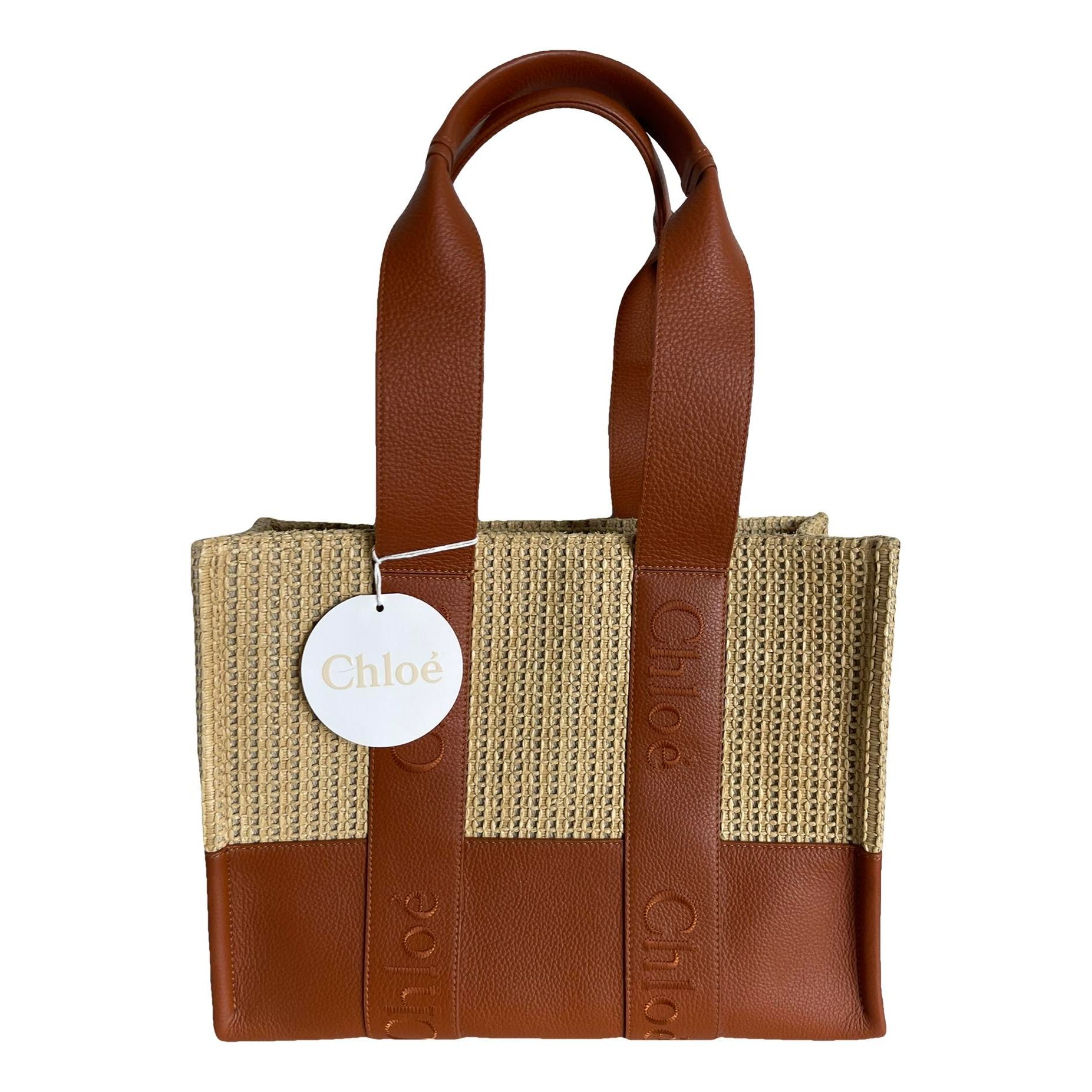 Woody leather tote