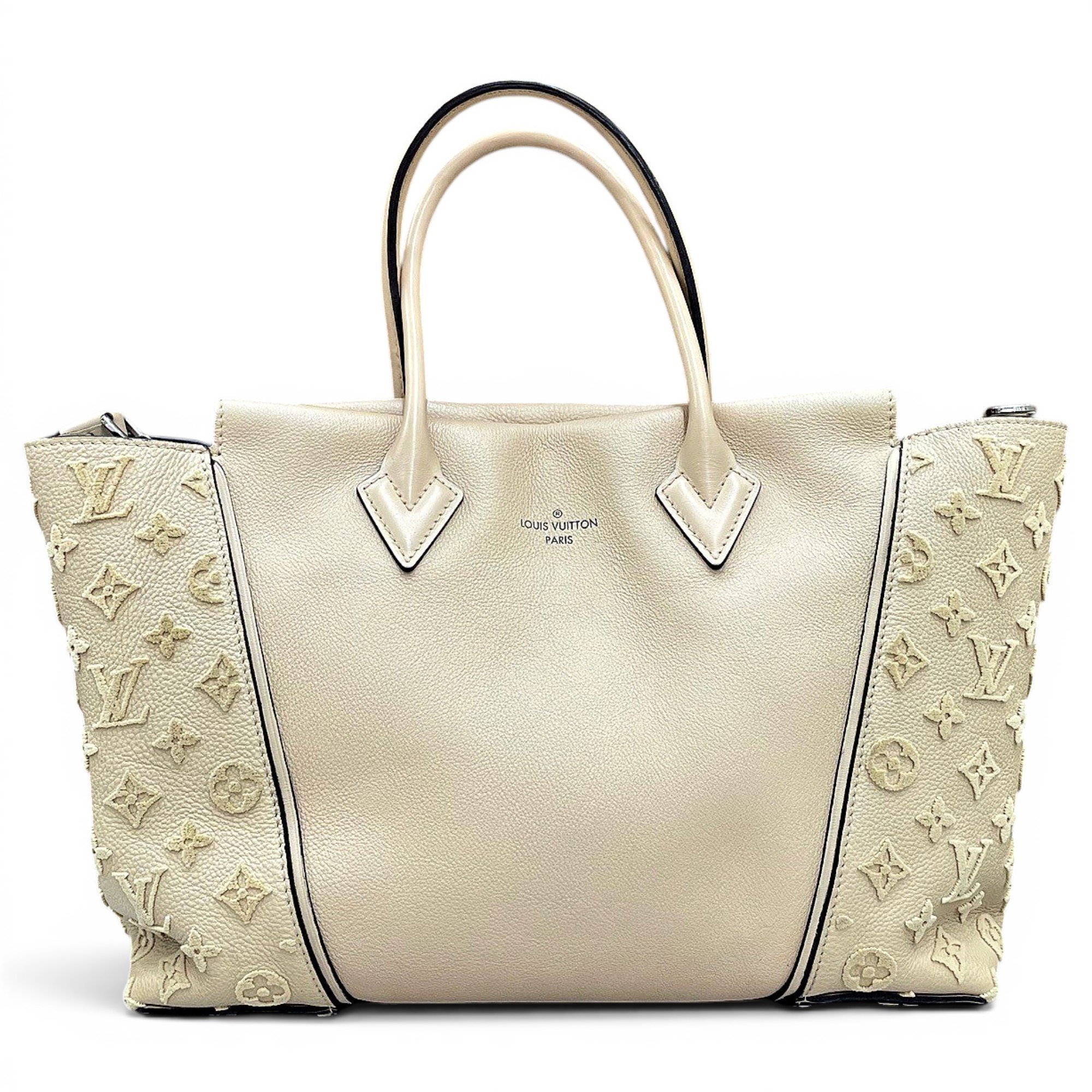 Tote W leather tote
