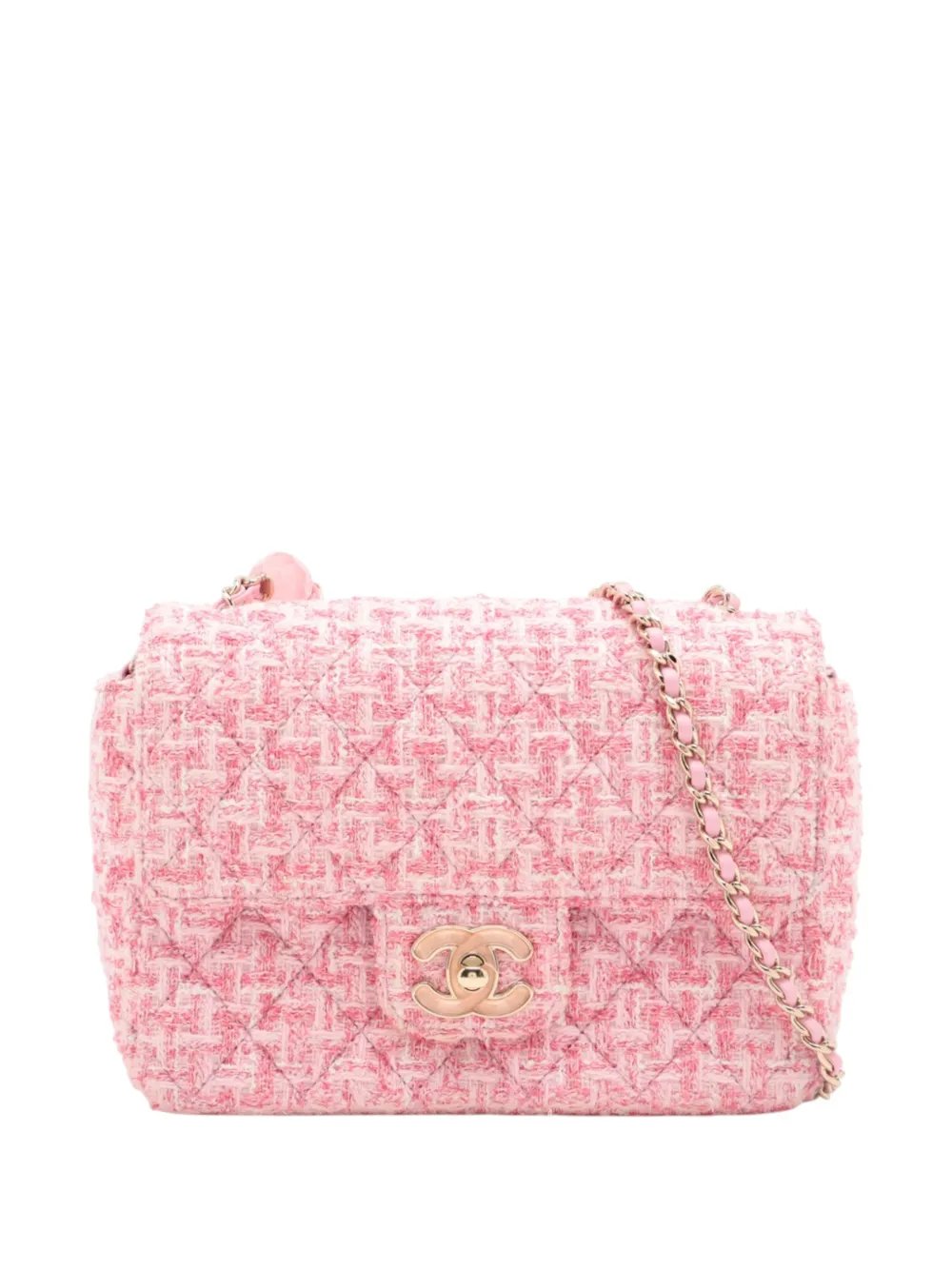 2021-2026 Mini Rectangular Classic Tweed Single Flap crossbody bag