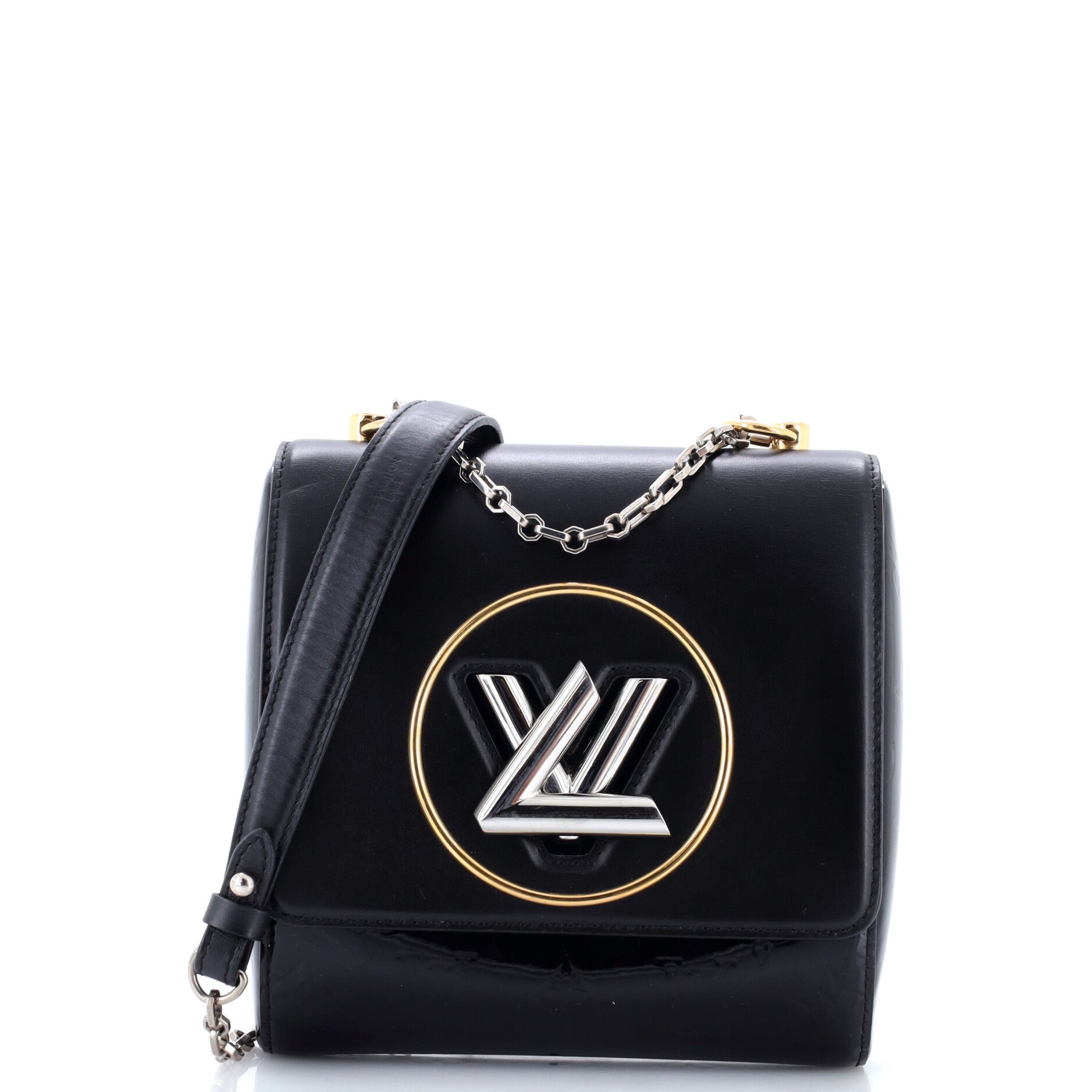 Pochette Twist Handbag Leather with Monogram Vernis