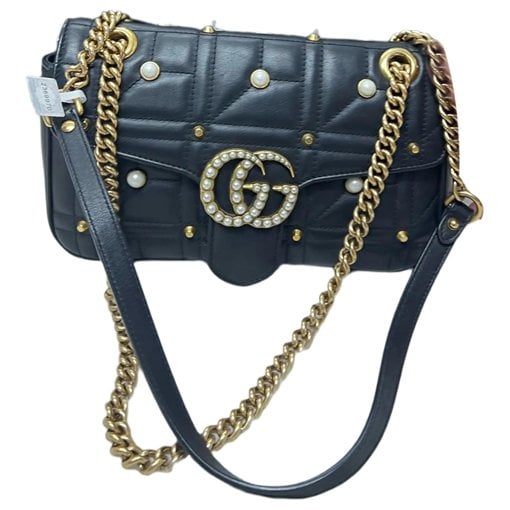 Pearly GG Marmont Flap leather handbag