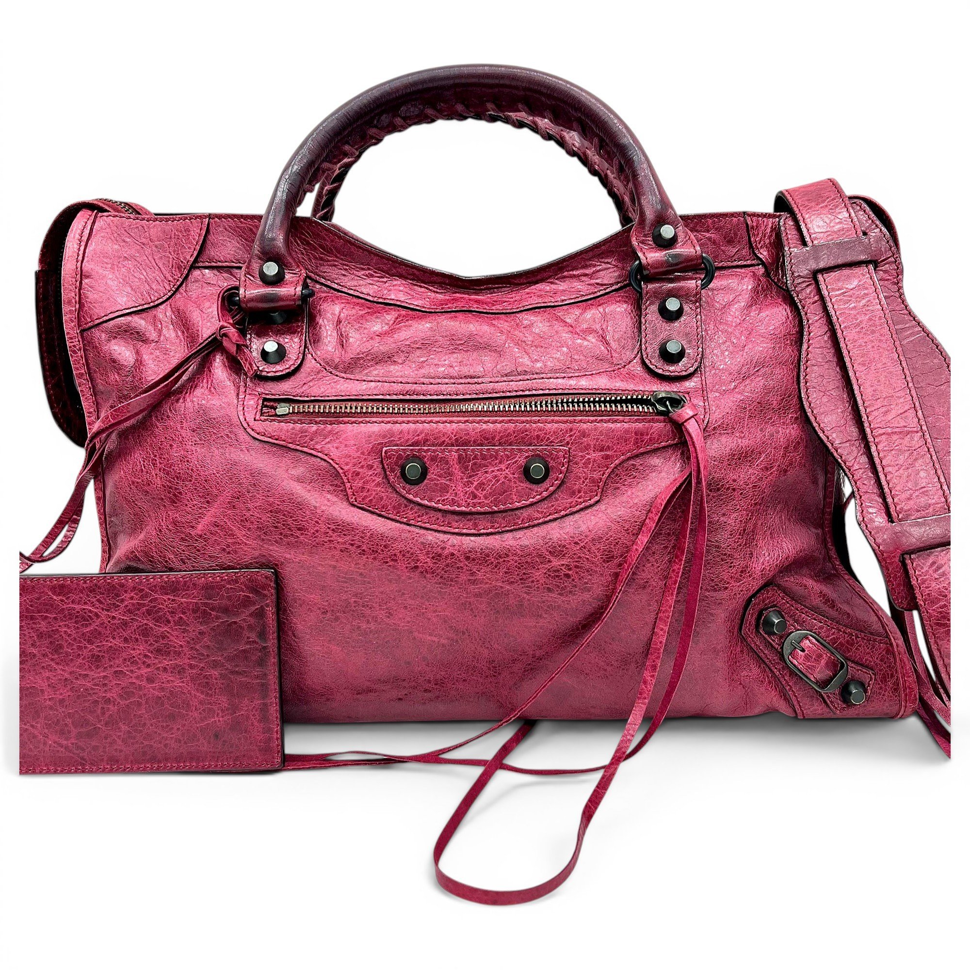 City leather handbag