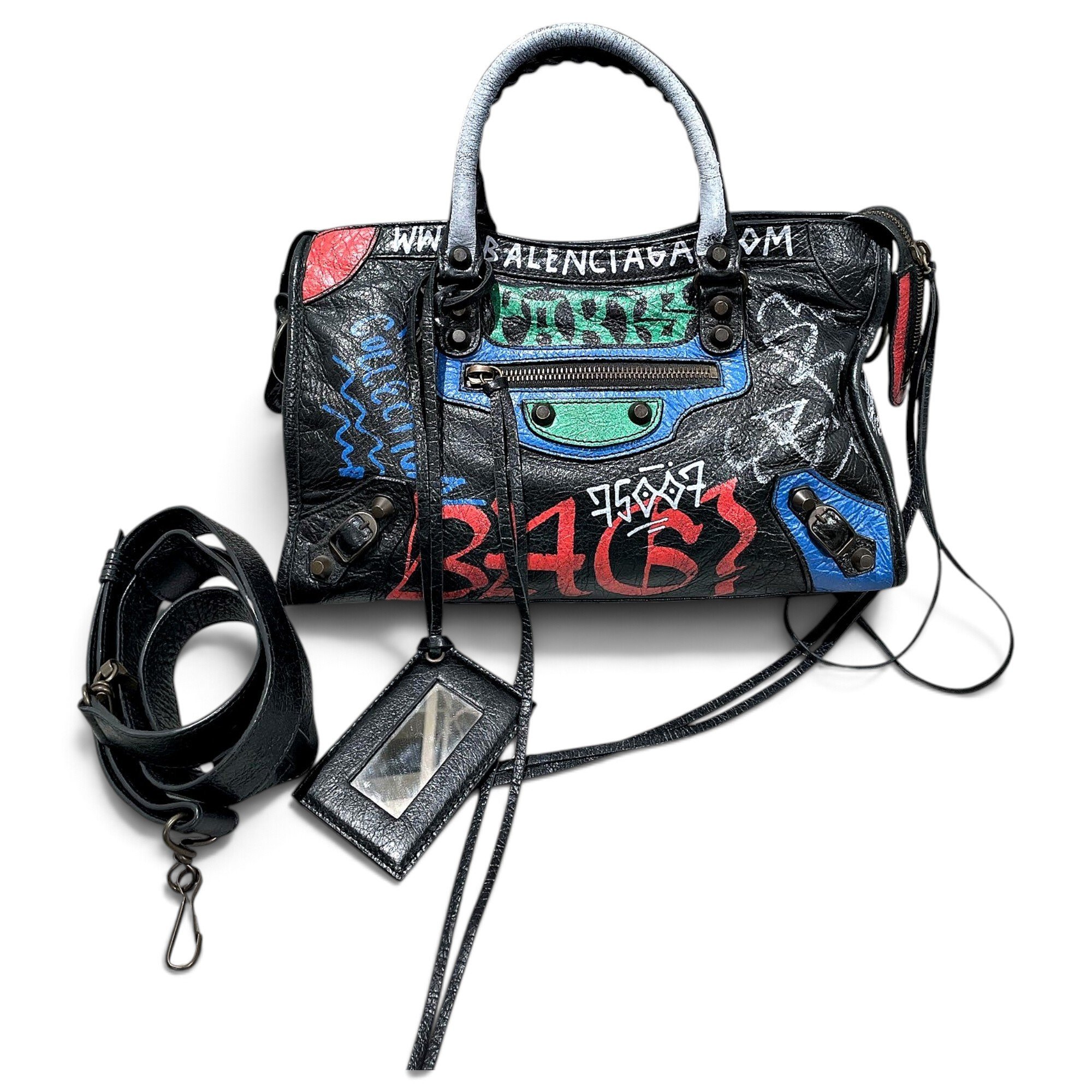 City leather handbag