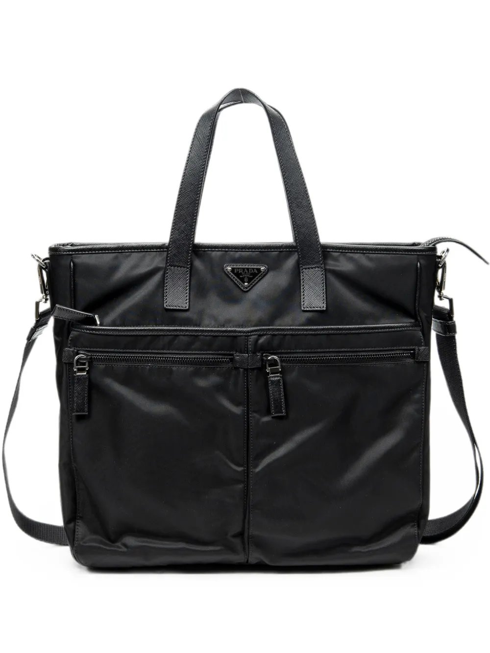 Saffiano leather-trim shoulder bag