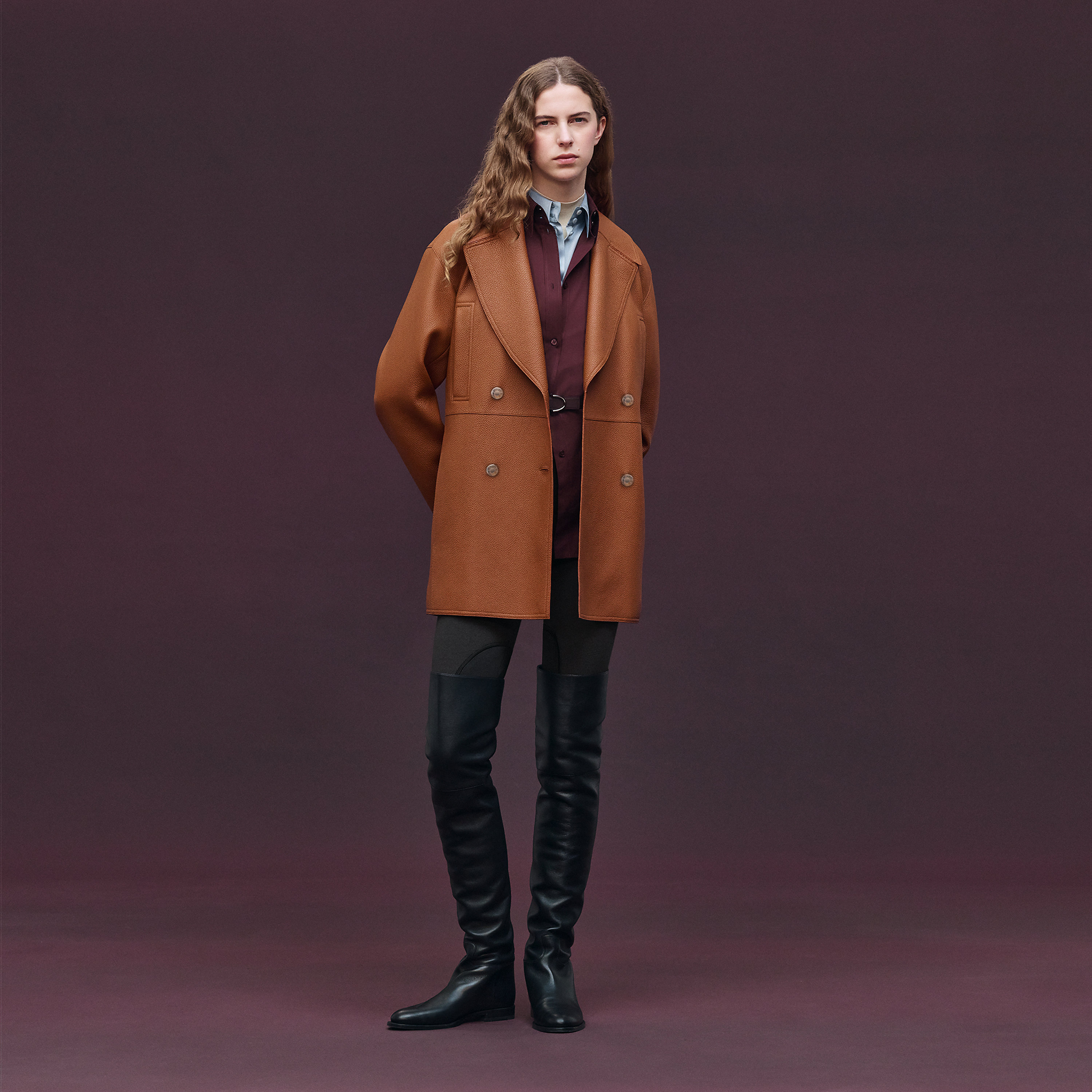 Caban en cuir