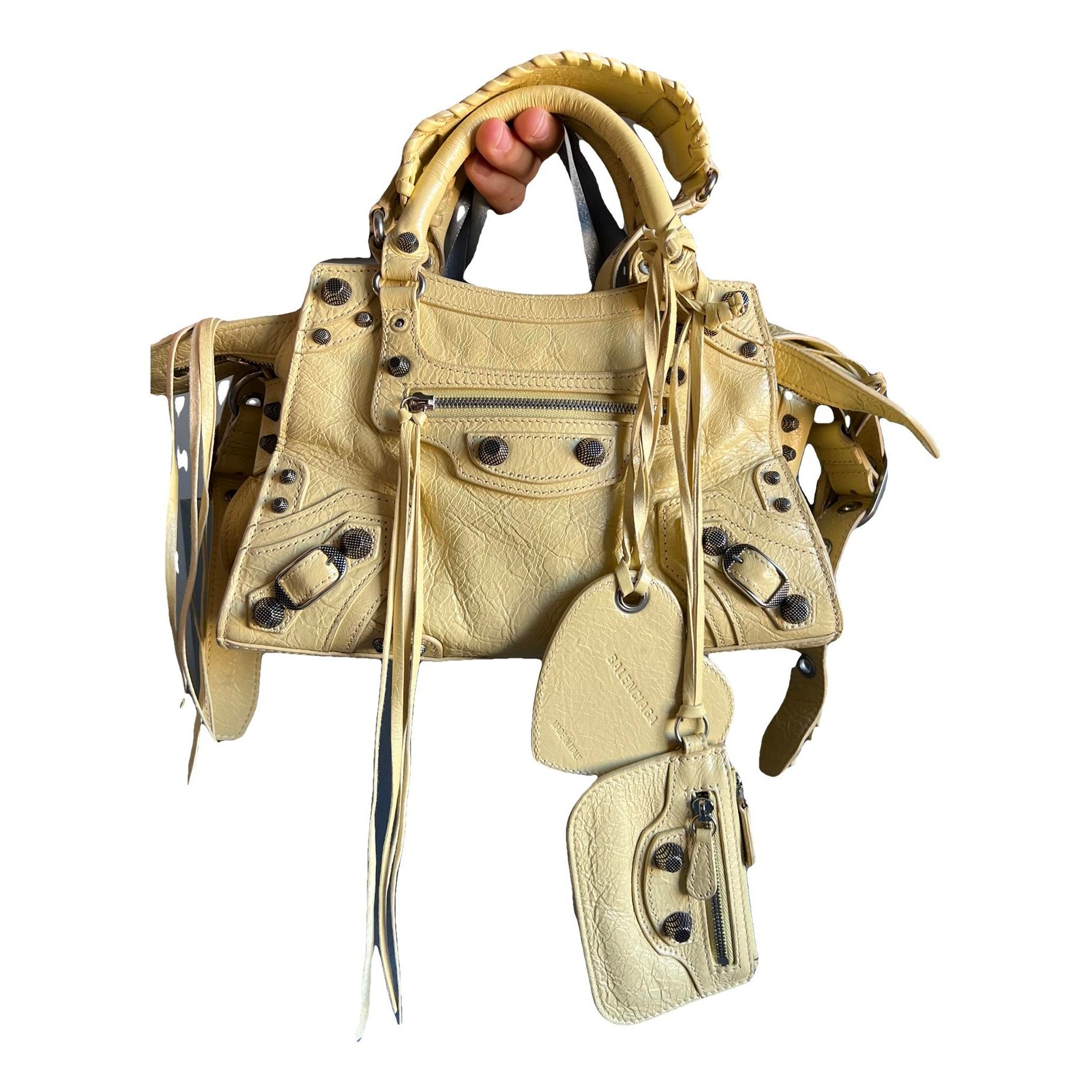 City leather handbag