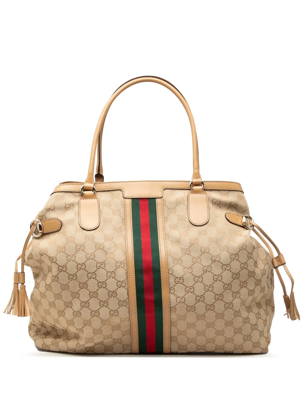 2012 GG Canvas Web Tassel tote bag