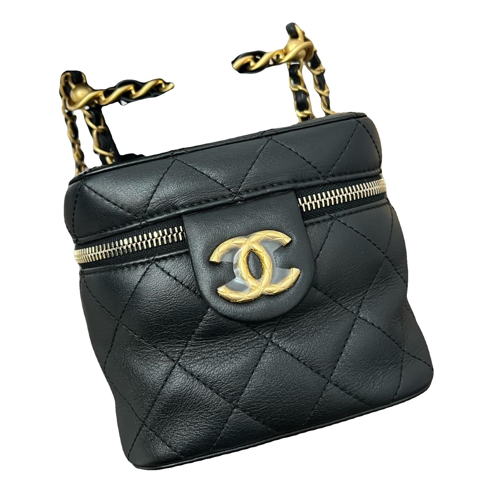 Vanity leather handbag
