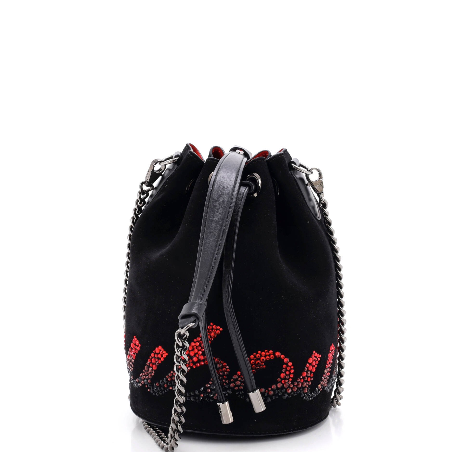 Marie Jane Bucket Bag Embellished Suede