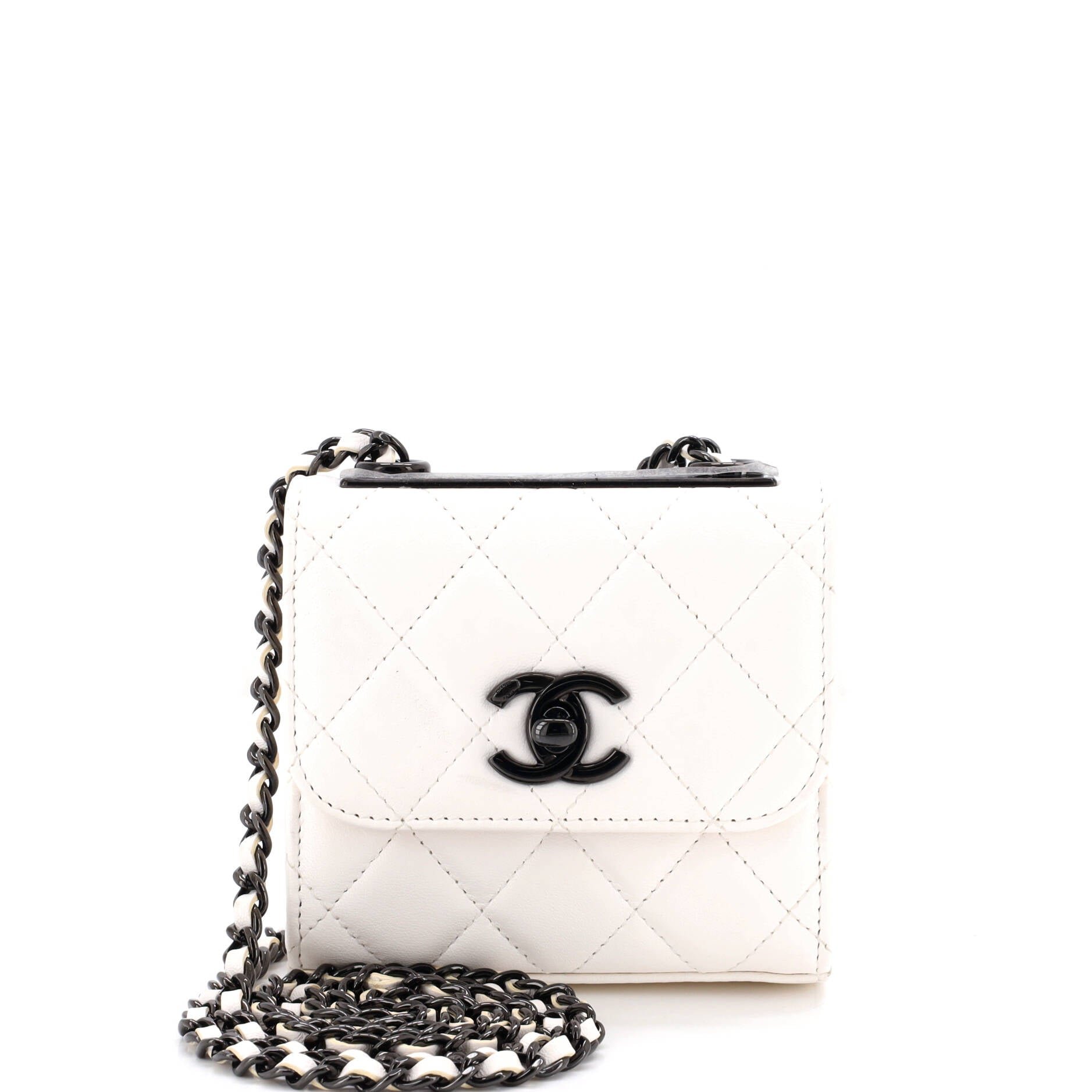 Trendy CC Clutch with Chain Quilted Lambskin Small
