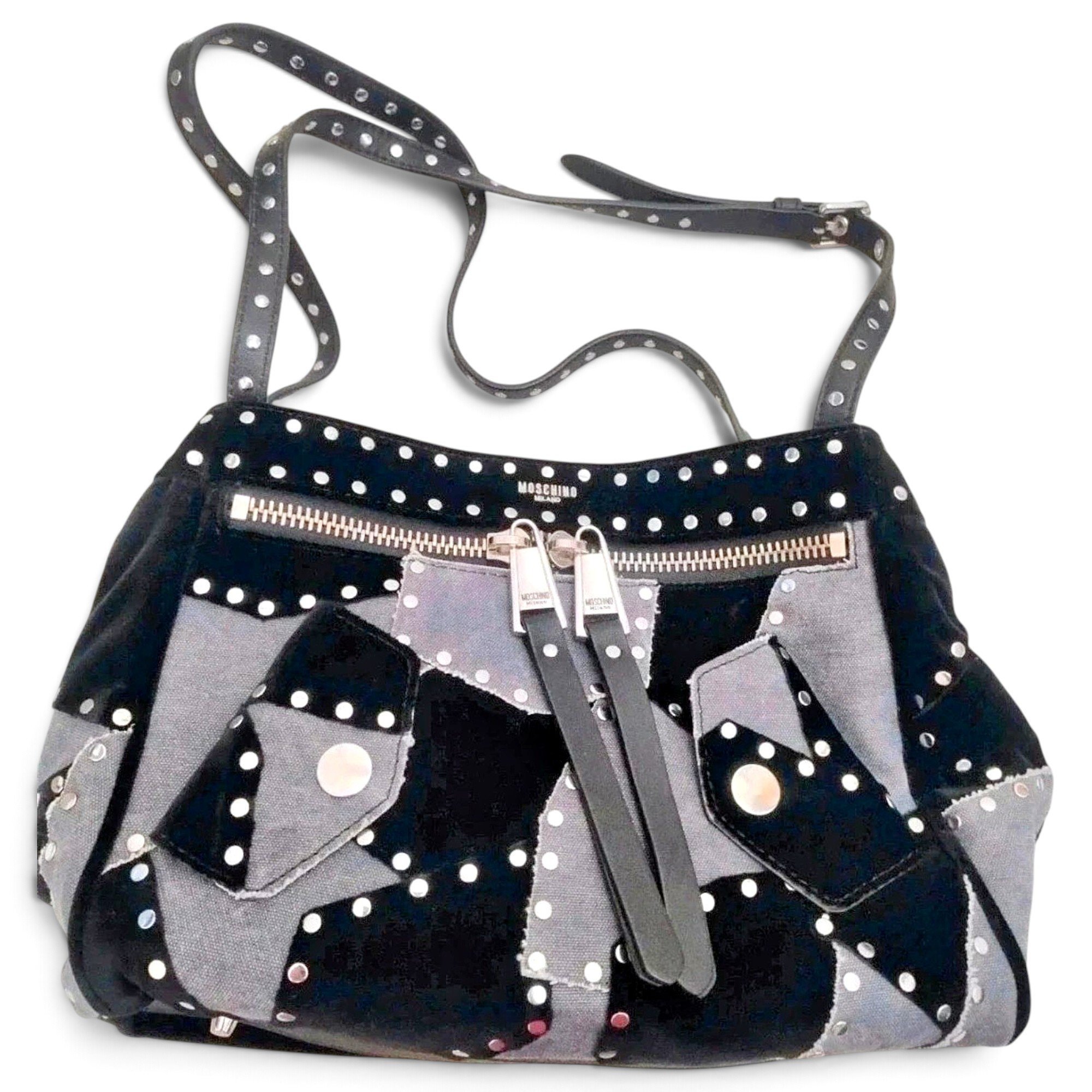 Biker velvet handbag