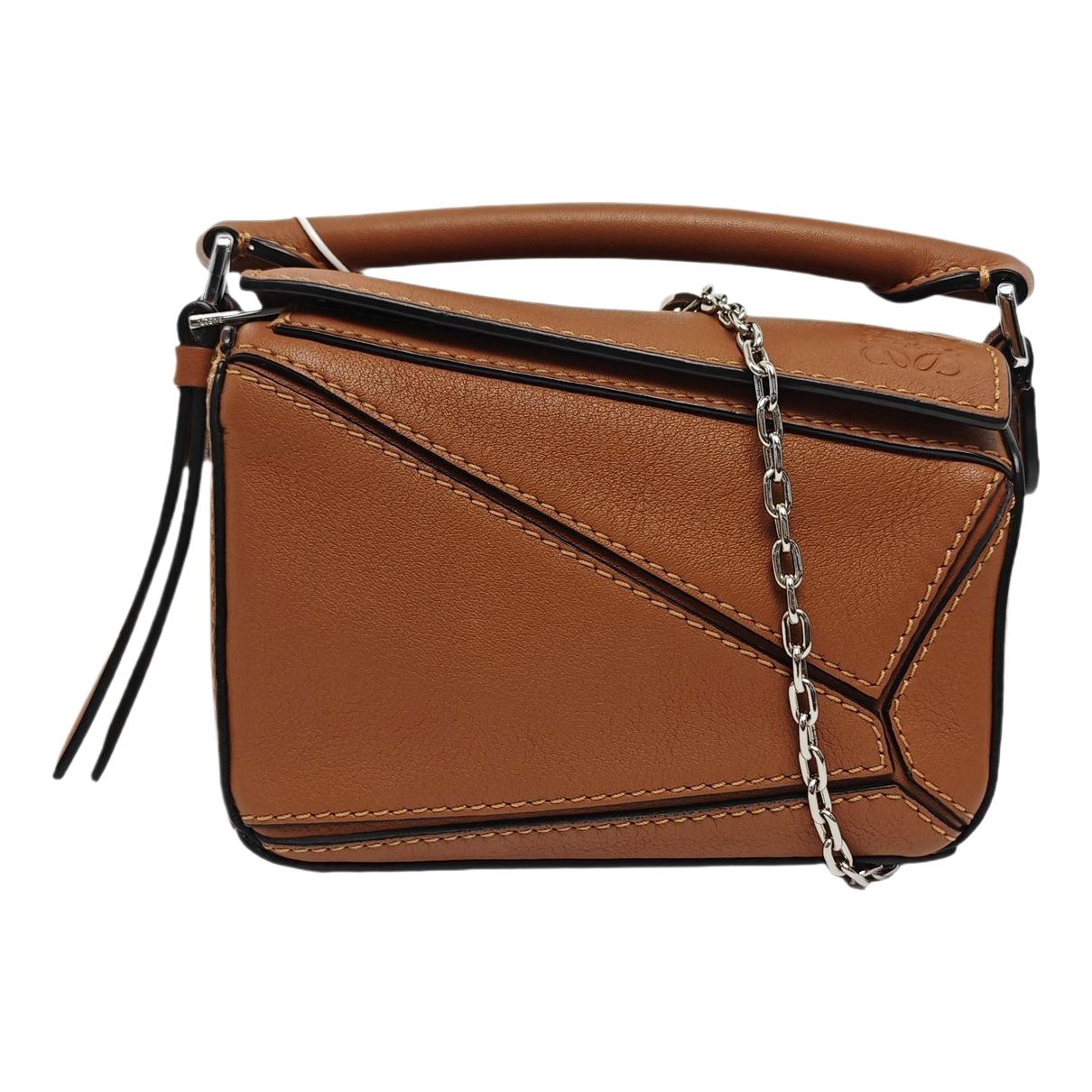 Puzzle leather handbag