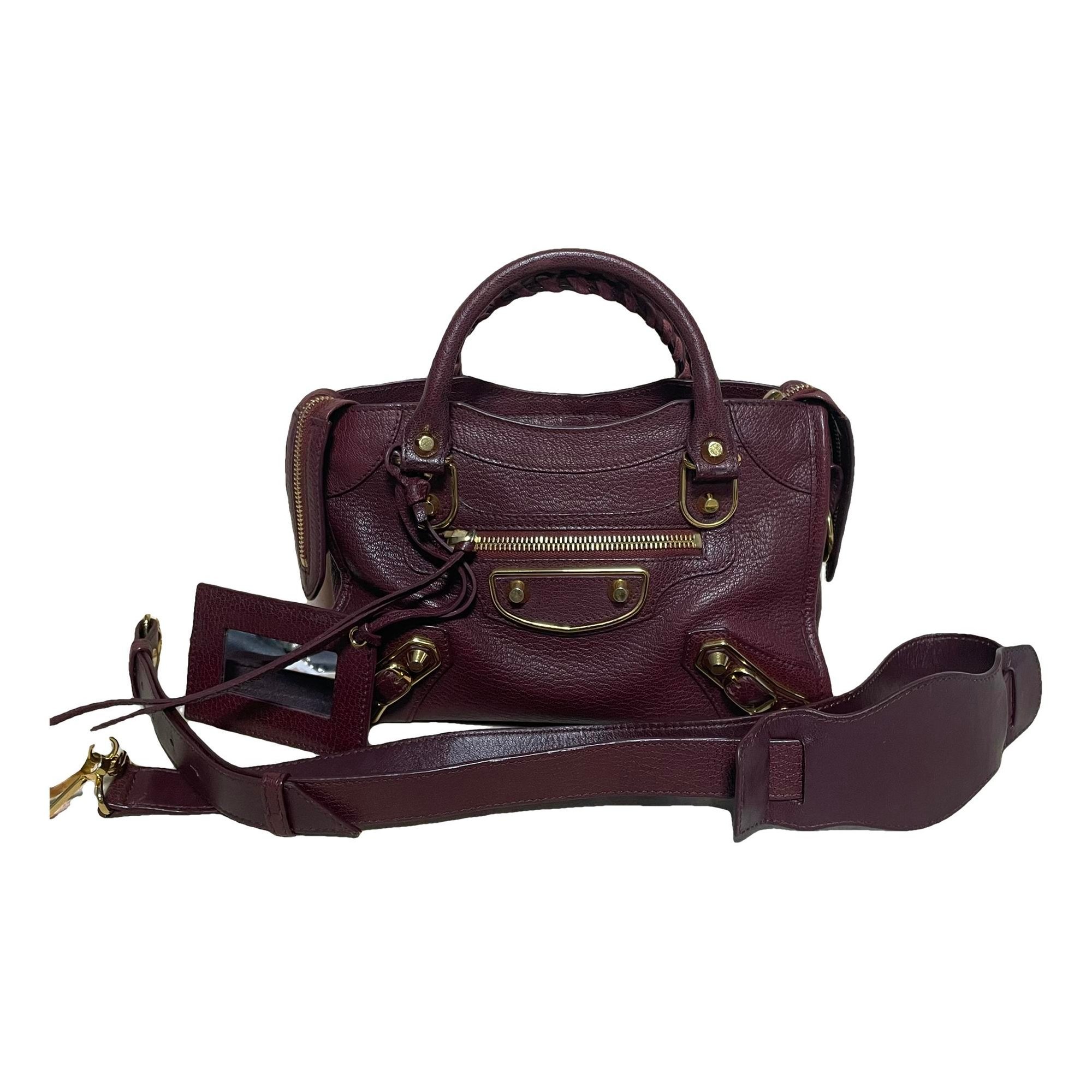 City leather handbag