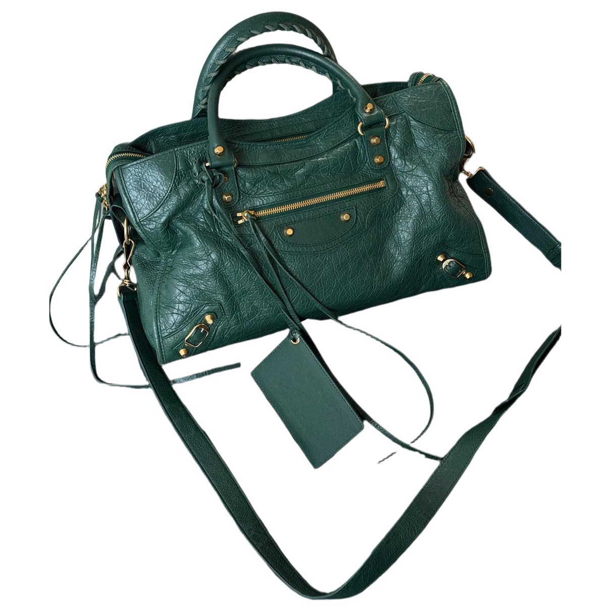City leather handbag