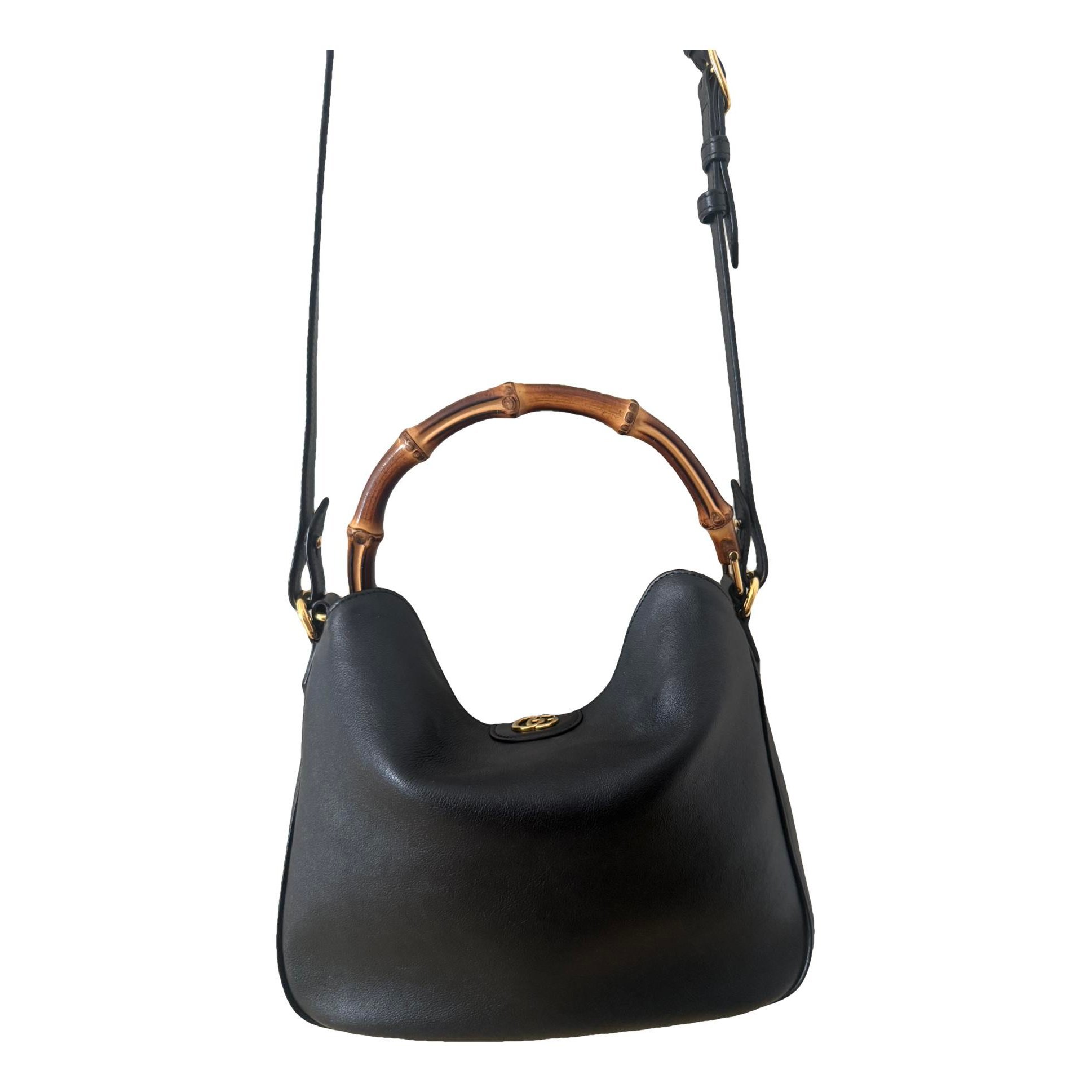 Bamboo leather crossbody bag