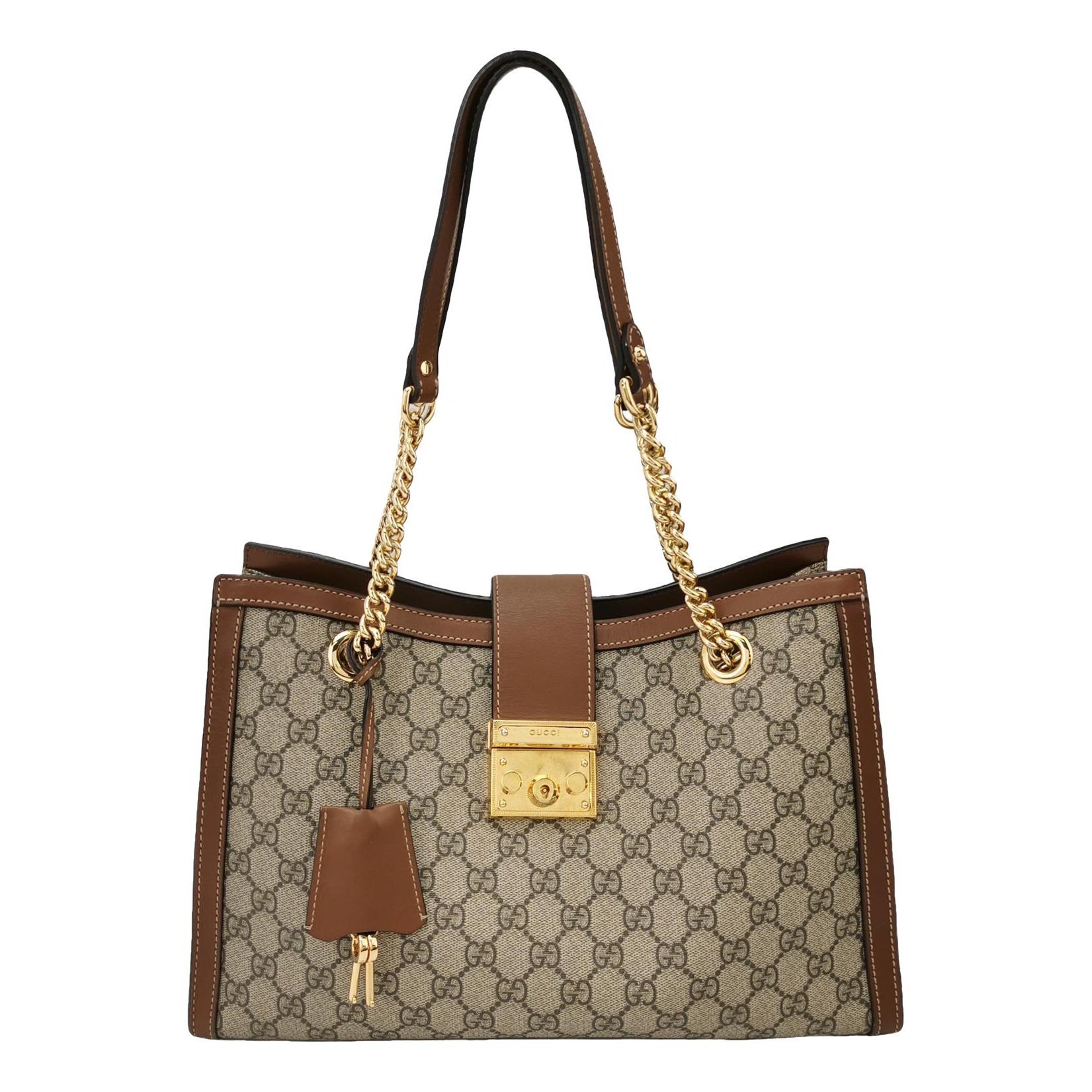 Padlock leather handbag