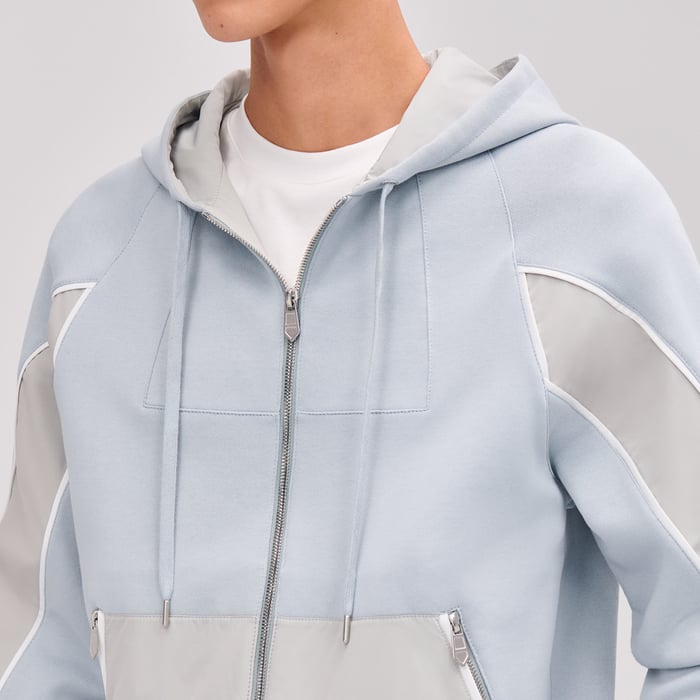 블루 글라시에 Sport Capsule 지퍼 후드 스웨터