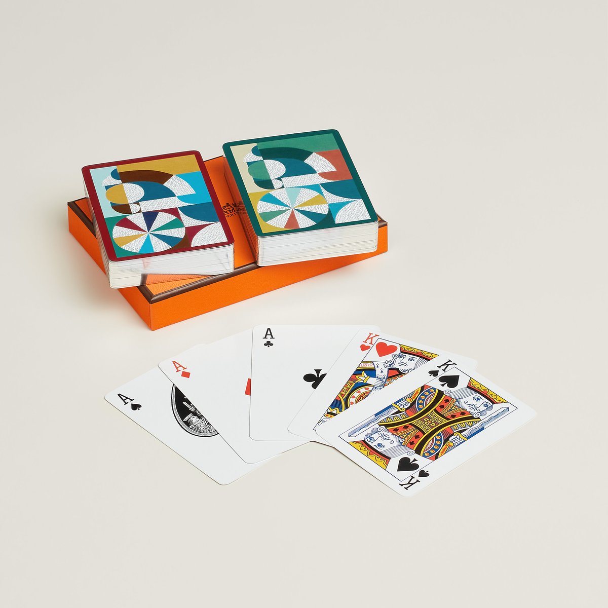 Hermès Set of 2 Cheval Natte bridge playing cards Multicolore