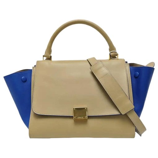 Trapèze leather handbag