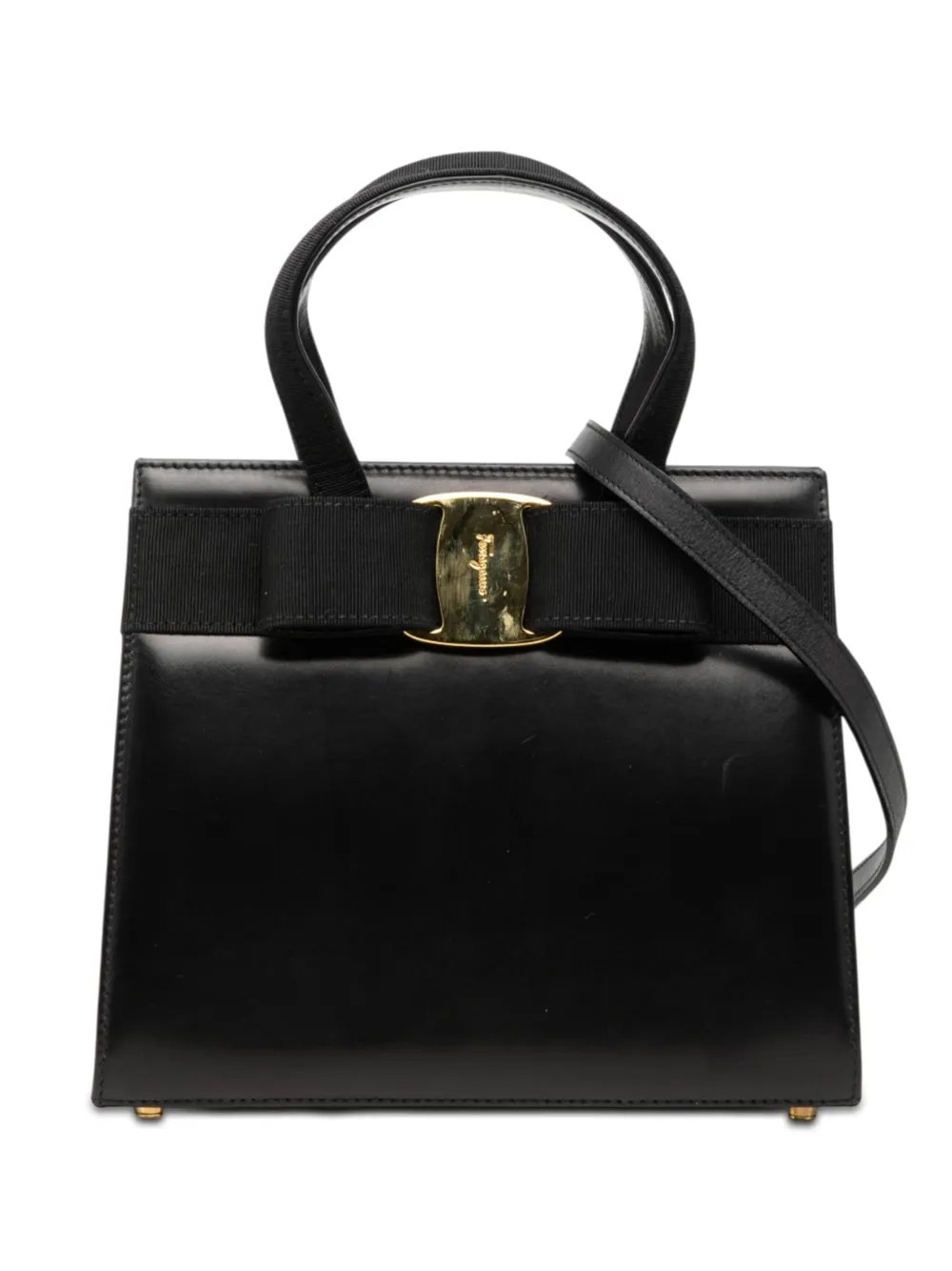 Ferragamo 1990-2010 Leather Vara Bow satchel