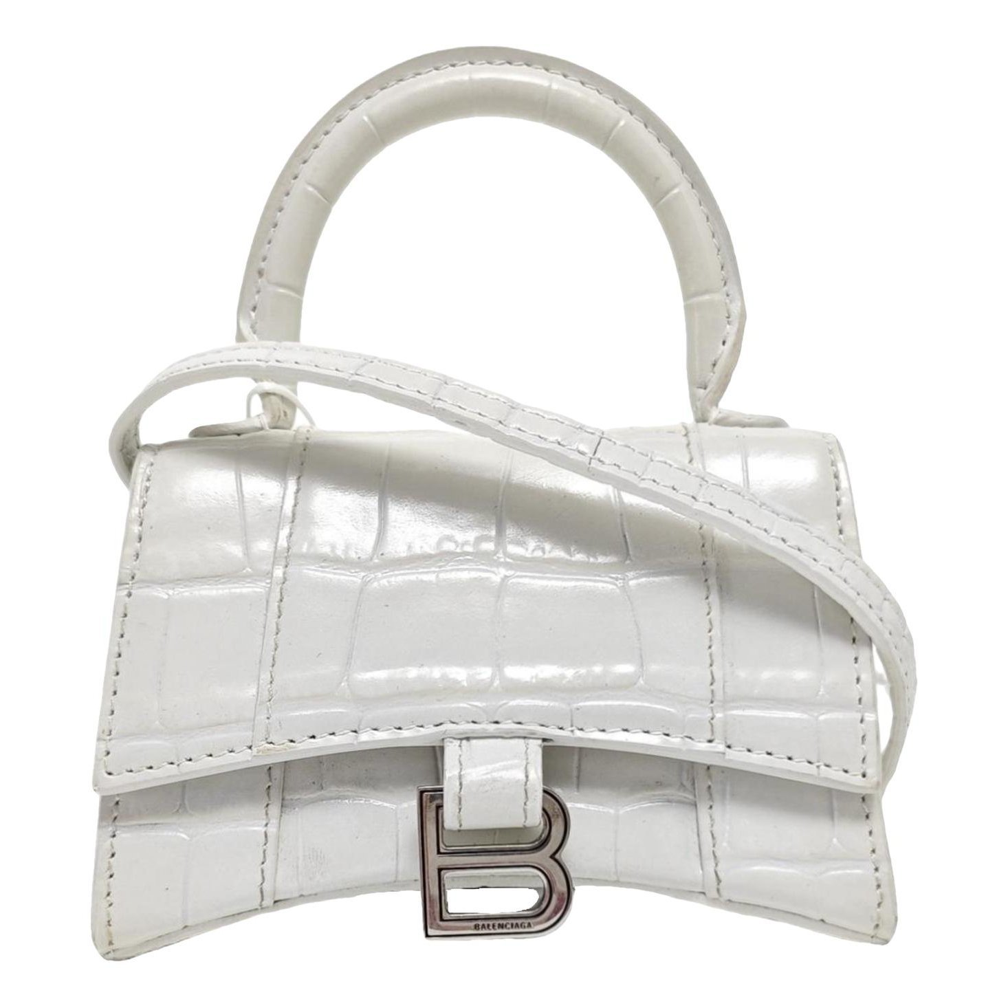 Hourglass leather handbag