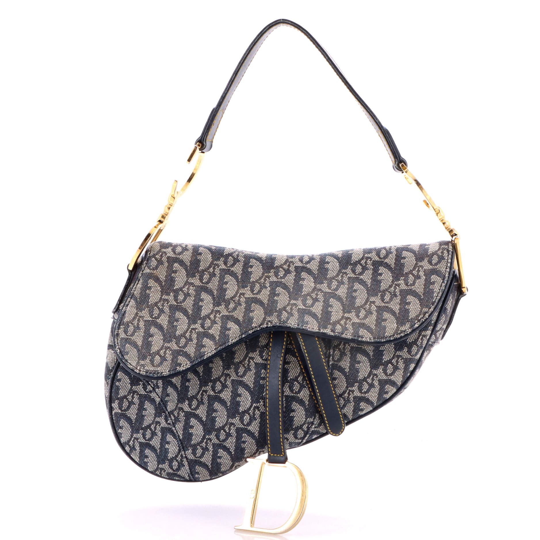 Vintage Saddle Bag Diorissimo Canvas Medium