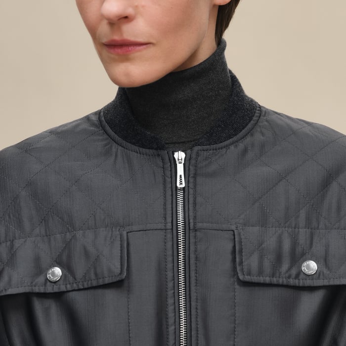 Gris Ardoise Bombers Coat