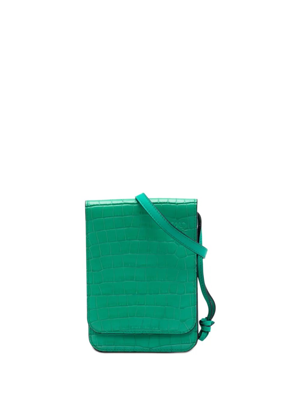 2019 Croc Embossed Leather Anagram Gusset Flat crossbody bag