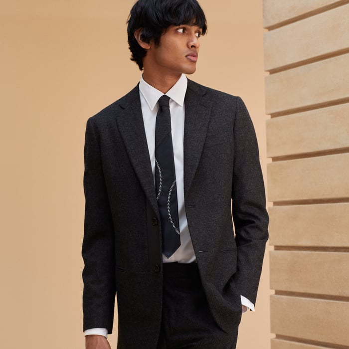 Noir Cuir Baseball Tie