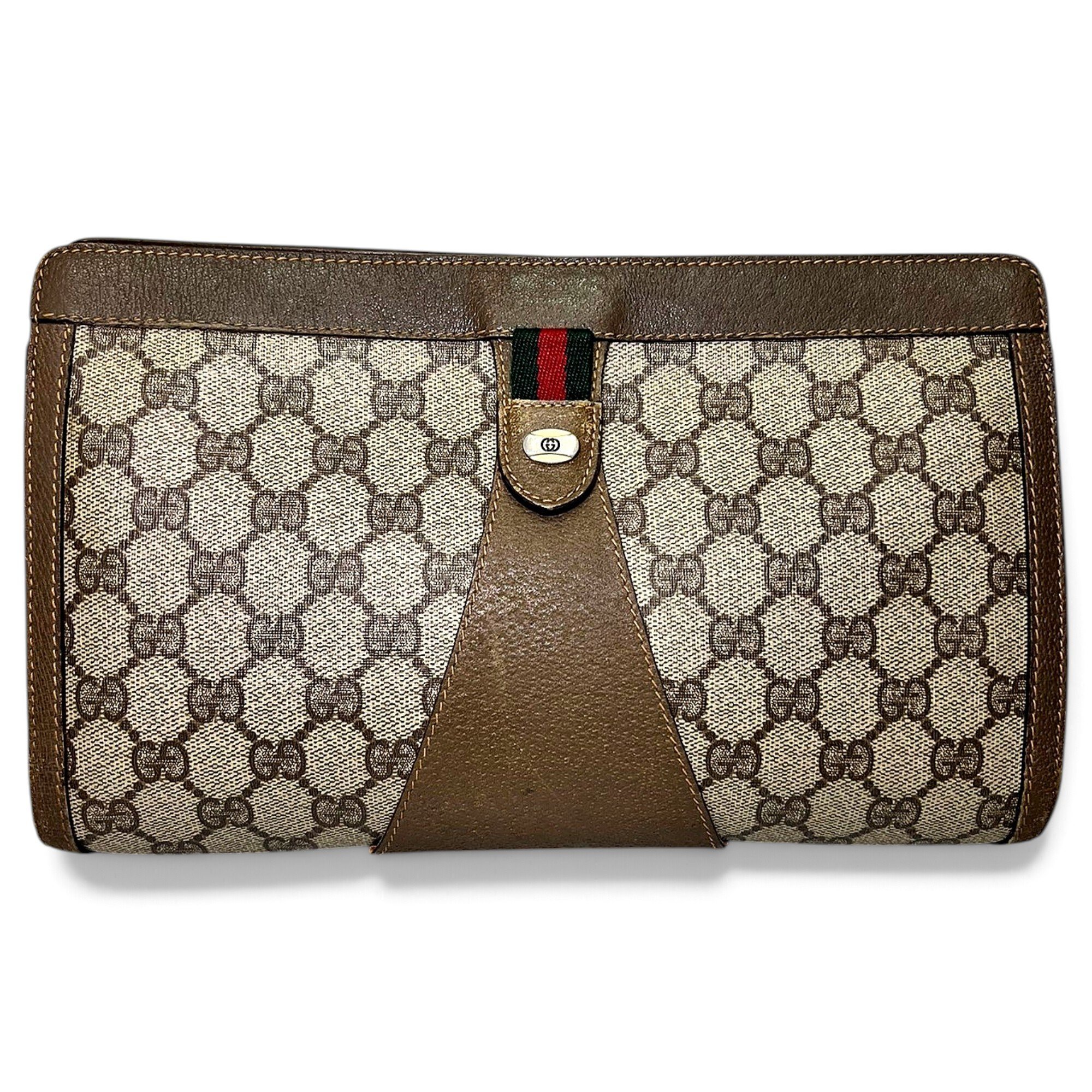 Ophidia leather clutch bag