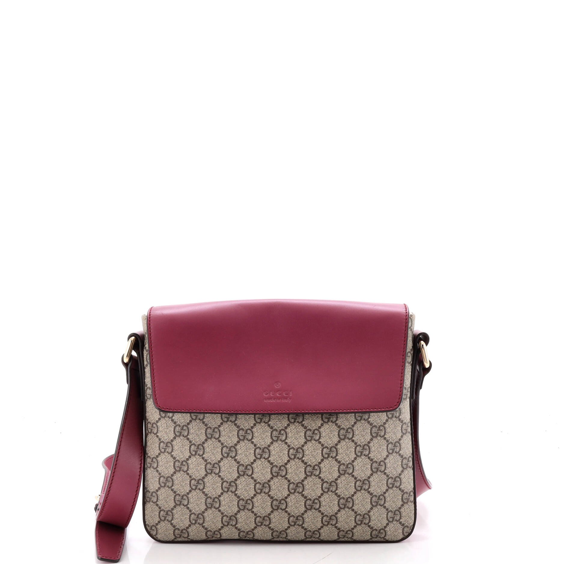 Flap Messenger Bag GG Coated Canvas with Leather Medium