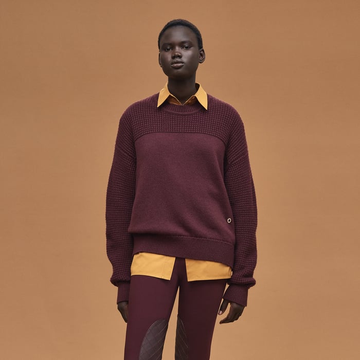 Rouge Bordeaux Cashmere Long-sleeve Sweater