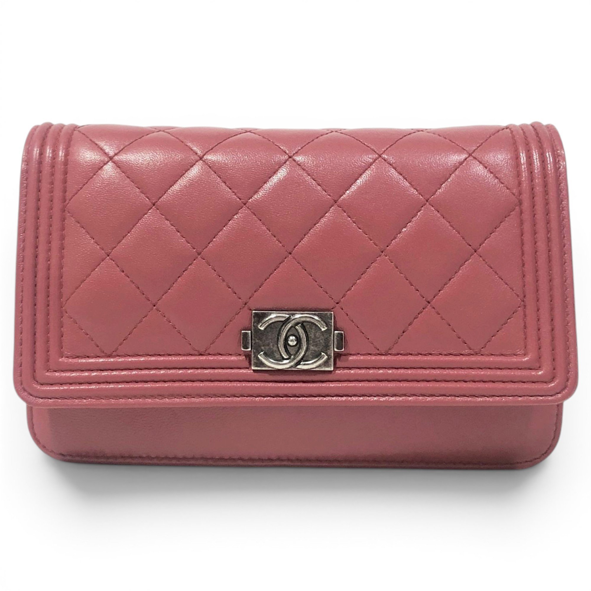 Wallet On Chain Boy Half Flap leather crossbody bag